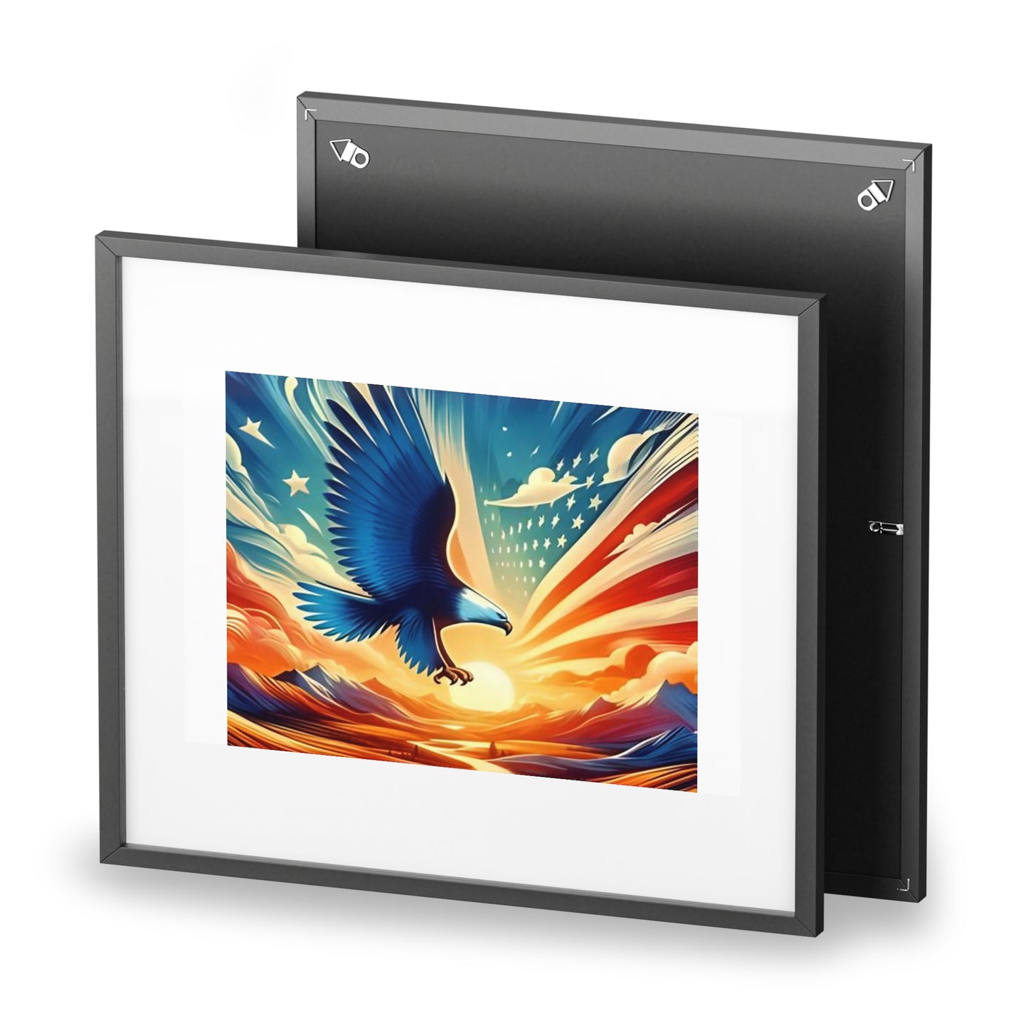 Patriotic Wall Art - American Eagle Profile Framed Poster, Home/Office Decor