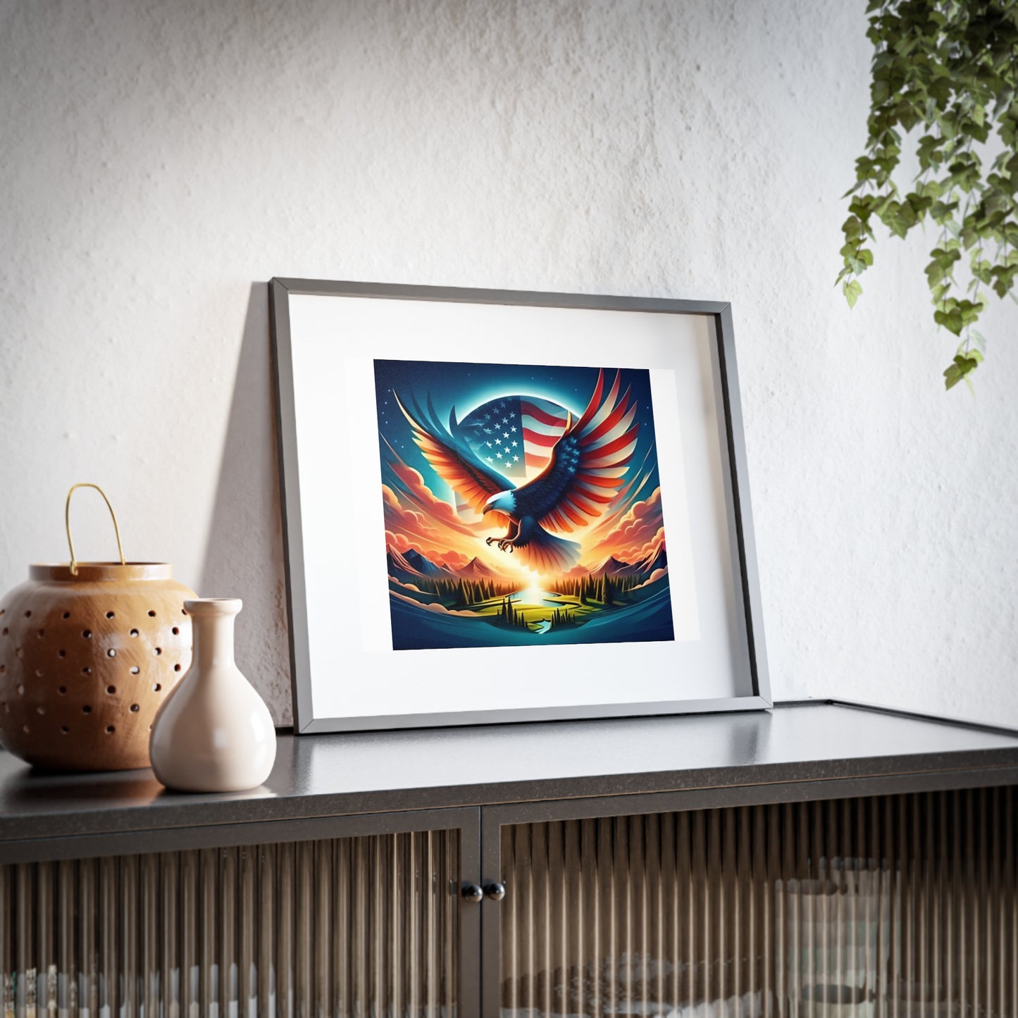 Patriotic Wall Art - Eagle Framed Poster, Home/Office Decor