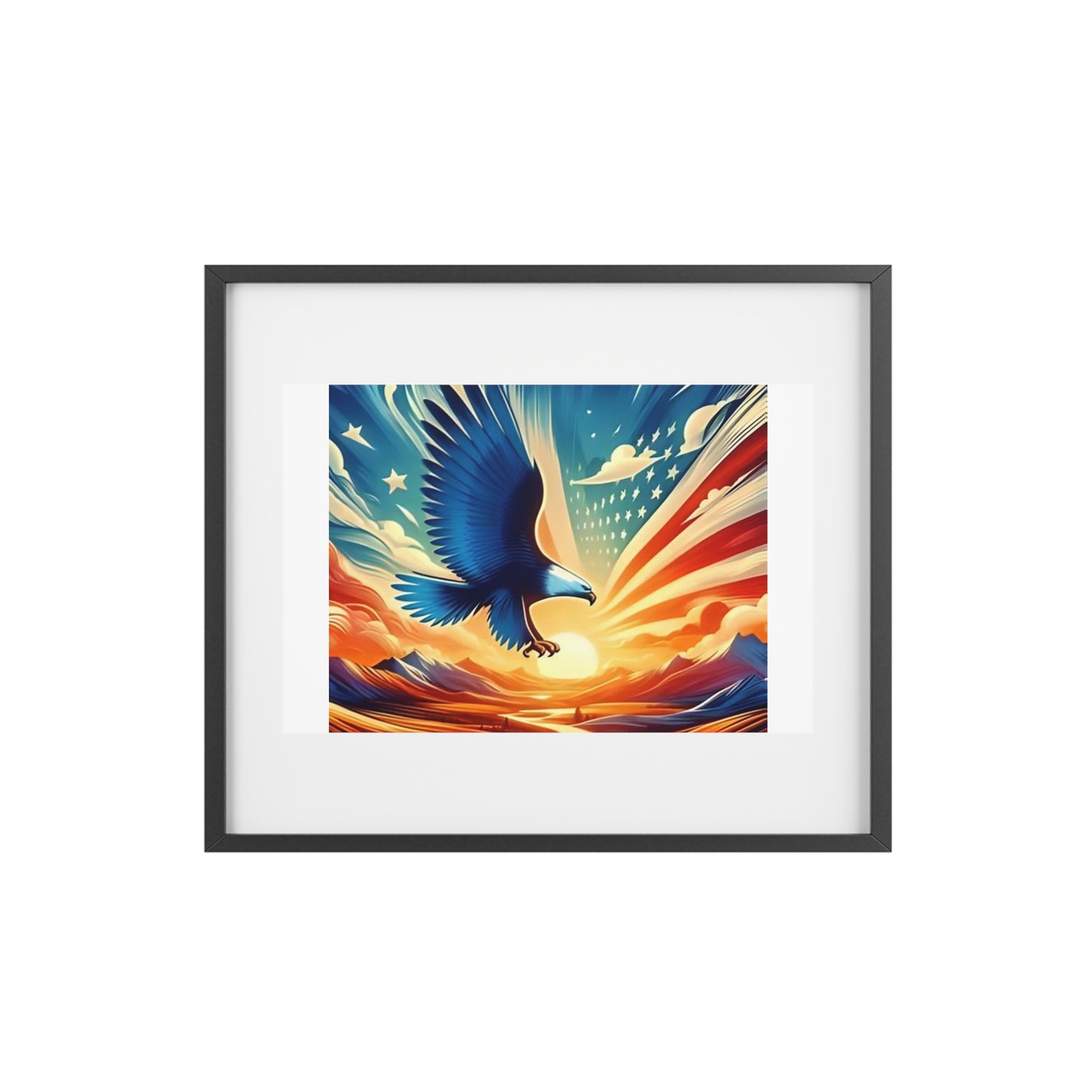 Patriotic Wall Art - American Eagle Profile Framed Poster, Home/Office Decor