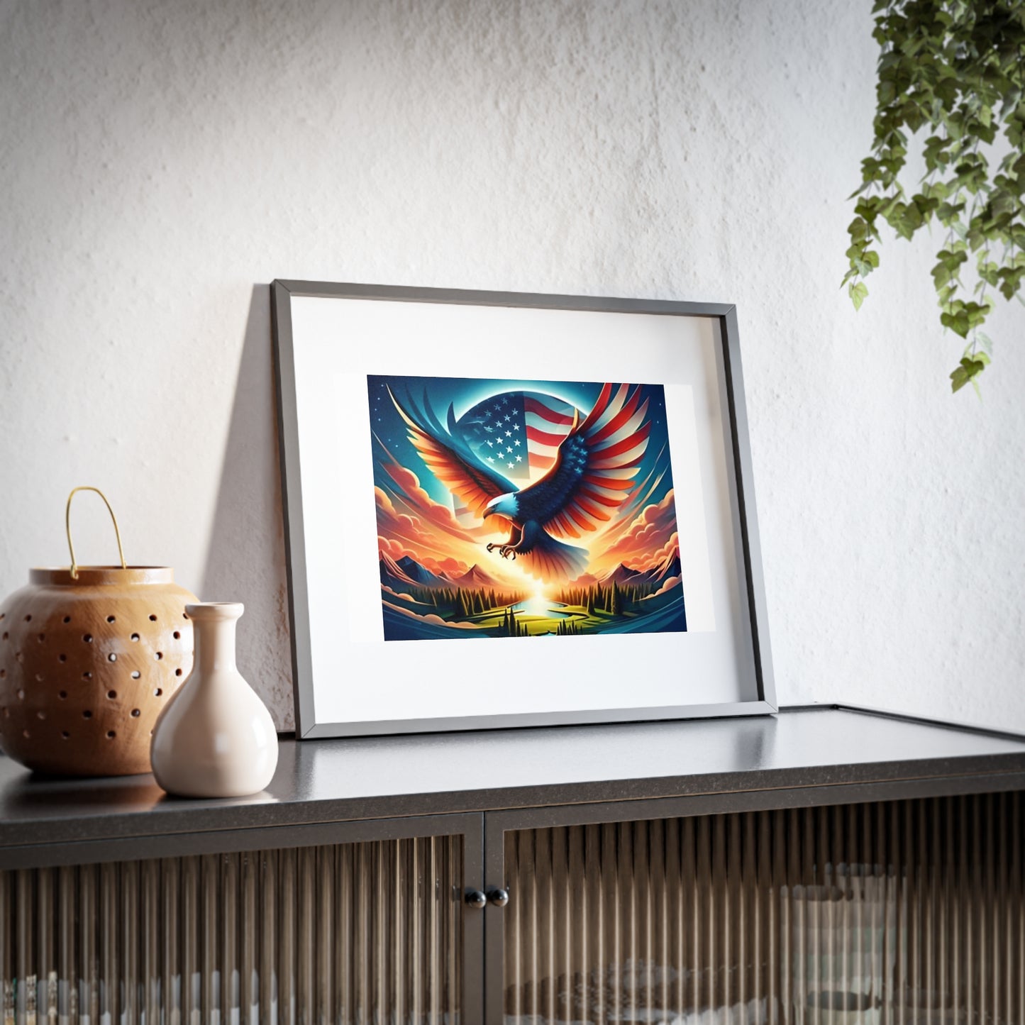 Patriotic Wall Art - Eagle Framed Poster, Home/Office Decor