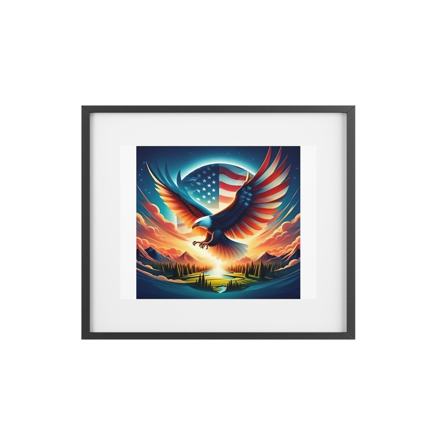 Patriotic Wall Art - Eagle Framed Poster, Home/Office Decor
