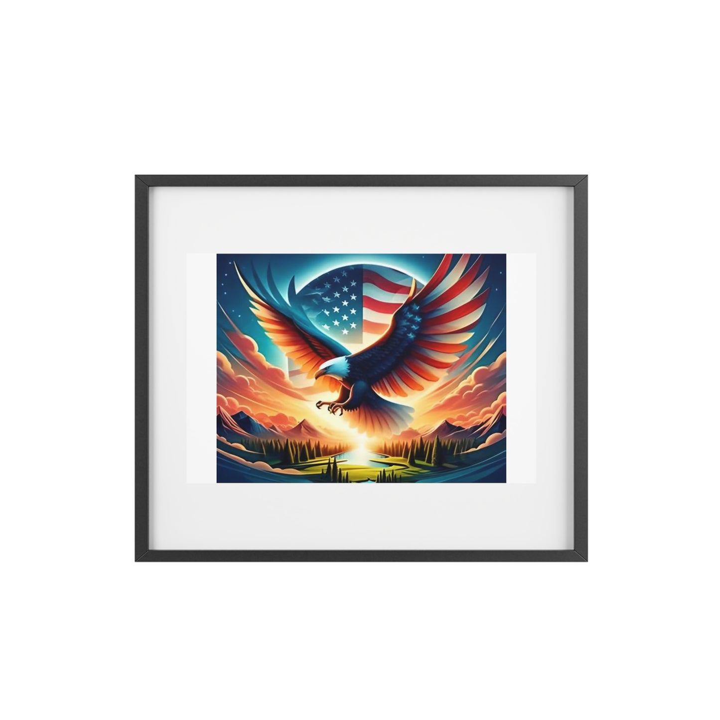 Patriotic Wall Art - Eagle Framed Poster, Home/Office Decor